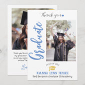 シンプルエレガント卒業式金ゴールドのCAP感謝していスクリプト サンキューカード (正面/裏面)