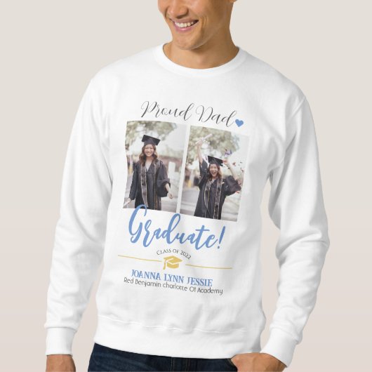 シンプルエレガント卒業式金ゴールドのCAP感謝していスクリプト スウェットシャツ (正面)