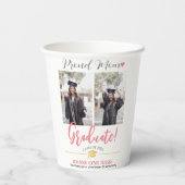 シンプルエレガント卒業式金ゴールドのCAP感謝していスクリプト 紙コップ (裏面)