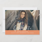 シンプルエレガント卒業招待状 |オレンジ 招待状 (正面)