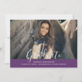 シンプルエレガント卒業招待状 |紫 招待状 (正面)