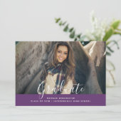 シンプルエレガント卒業招待状 |紫 招待状 (スタンド正面)