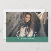 シンプルエレガント卒業招待状 |緑 招待状 (正面)