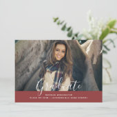 シンプルエレガント卒業招待状 | Burgundy 招待状 (スタンド正面)