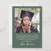 シンプルエレガント卒業金ゴールド感謝していCapスクリプトT サンキューカード (裏面)