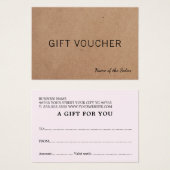 シンプルエレガント印刷クラフトバラ美しいギフトカード (正面&裏面)