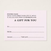 シンプルエレガント印刷クラフトバラ美しいギフトカード (裏面)