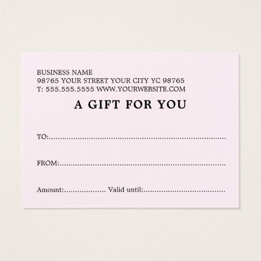 シンプルエレガント印刷クラフトバラ美しいギフトカード (裏面)