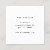 シンプルエレガント印刷クラフトブラック美容師 スクエア名刺 (裏面)