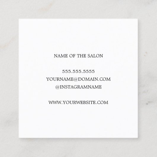 シンプルエレガント印刷クラフトブラック美容師 スクエア名刺