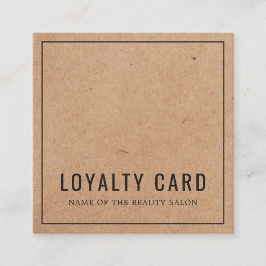 シンプルエレガント印刷クラフト美しいサロン ロイヤリティカード (正面)