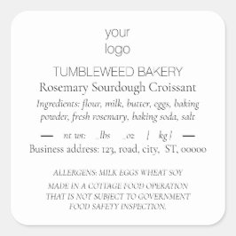 シンプルエレガント原料製品ラベル スクエアシール