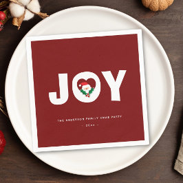 シンプルエレガント可愛いサンタクリスマスジョイパーティー スタンダードカクテルナプキン