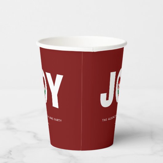 シンプルエレガント可愛いサンタクリスマスジョイパーティー 紙コップ (右)