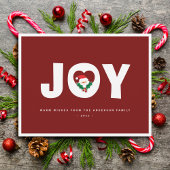 シンプルエレガント可愛いサンタクリスマスジョイ シーズンカード