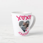 シンプルエレガント可愛いラブヴァレンティススイートカップル カフェラテマグ (右アングル)