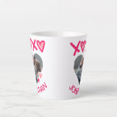 シンプルエレガント可愛いラブヴァレンティススイートカップル カフェラテマグ (正面)