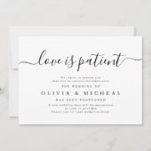 シンプルエレガント台詞の愛は患者の延期である 招待状 (正面)