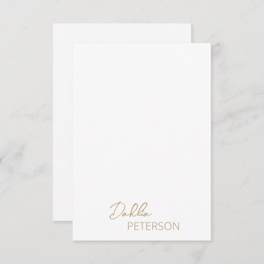 シンプルエレガント名モダン ノートカード (正面/裏面)