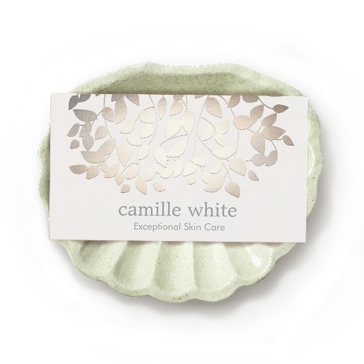 シンプルエレガント外科フェイク金ゴールド葉スパ 名刺