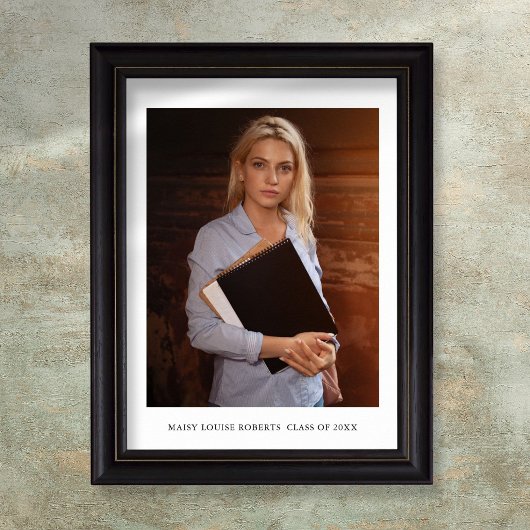 シンプルエレガント大学院写真と名前 ポスター