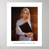 シンプルエレガント大学院写真と名前 ポスター (正面)