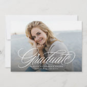 シンプルエレガント大学院写真卒業 招待状 (正面)