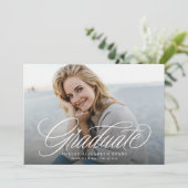 シンプルエレガント大学院写真卒業 招待状 (スタンド正面)