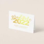 シンプルエレガント大学院金箔挨拶カード 箔カード (正面)