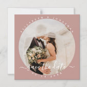 シンプルエレガント夫婦の写真結婚式 マグネット招待状 (正面)