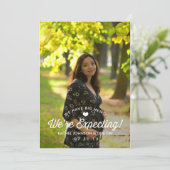 シンプルエレガント妊娠の発表 案内状 (スタンド正面)