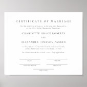 シンプルエレガント婚姻証明書 ポスター (正面)