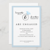 シンプルエレガント婚約パーティ 招待状 (正面/裏面)