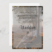 シンプルエレガント婚約結婚写真 招待状 (正面/裏面)