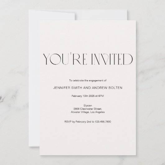 シンプルエレガント婚約 サンキューカード (裏面)