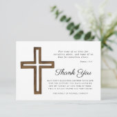 シンプルエレガント宗教十字葬儀 サンキューカード (スタンド正面)