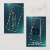 シンプルエレガント実在モダングリーンゴールデンエステート 名刺 (正面/裏面)