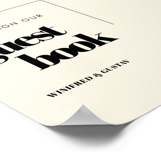 シンプルエレガント客書のサイン結婚をする ポスター (角)