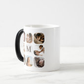 シンプルエレガント家族の写真グリッド甘い記念品 モーフィングマグカップ (正面左)