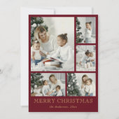 シンプルエレガント家族の写真コラージュ シーズンカード (正面)