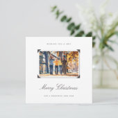 シンプルエレガント家族の写真メリークリスマス シーズンカード (スタンド正面)