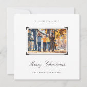 シンプルエレガント家族の写真メリークリスマス シーズンカード (正面)