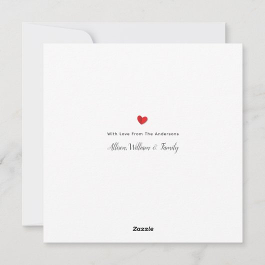 シンプルエレガント家族の写真メリークリスマス シーズンカード (裏面)