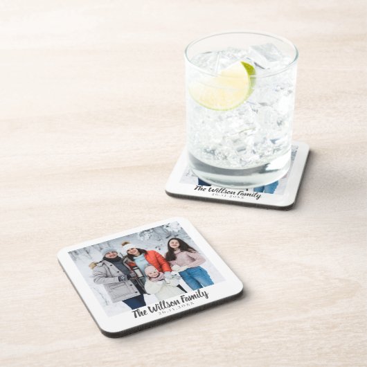 シンプルエレガント家族の写真 コースター (右側)