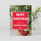 シンプルエレガント家族パーソナライズされた シーズンカード (スタンド正面)