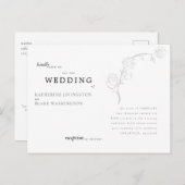 シンプルエレガント幹はがき結婚式招待状 インビテーションポストカード (正面/裏面)