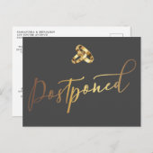 シンプルエレガント延期結婚の ポストカード (正面/裏面)