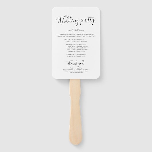 シンプルエレガント式プ結婚ログラム ハンドファン (裏面)