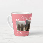 シンプルエレガント恋バレンタインのカップル写真 カフェラテマグ (左アングル)