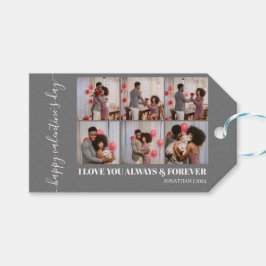 シンプルエレガント恋バレンタインのカップル写真 ギフトタグ